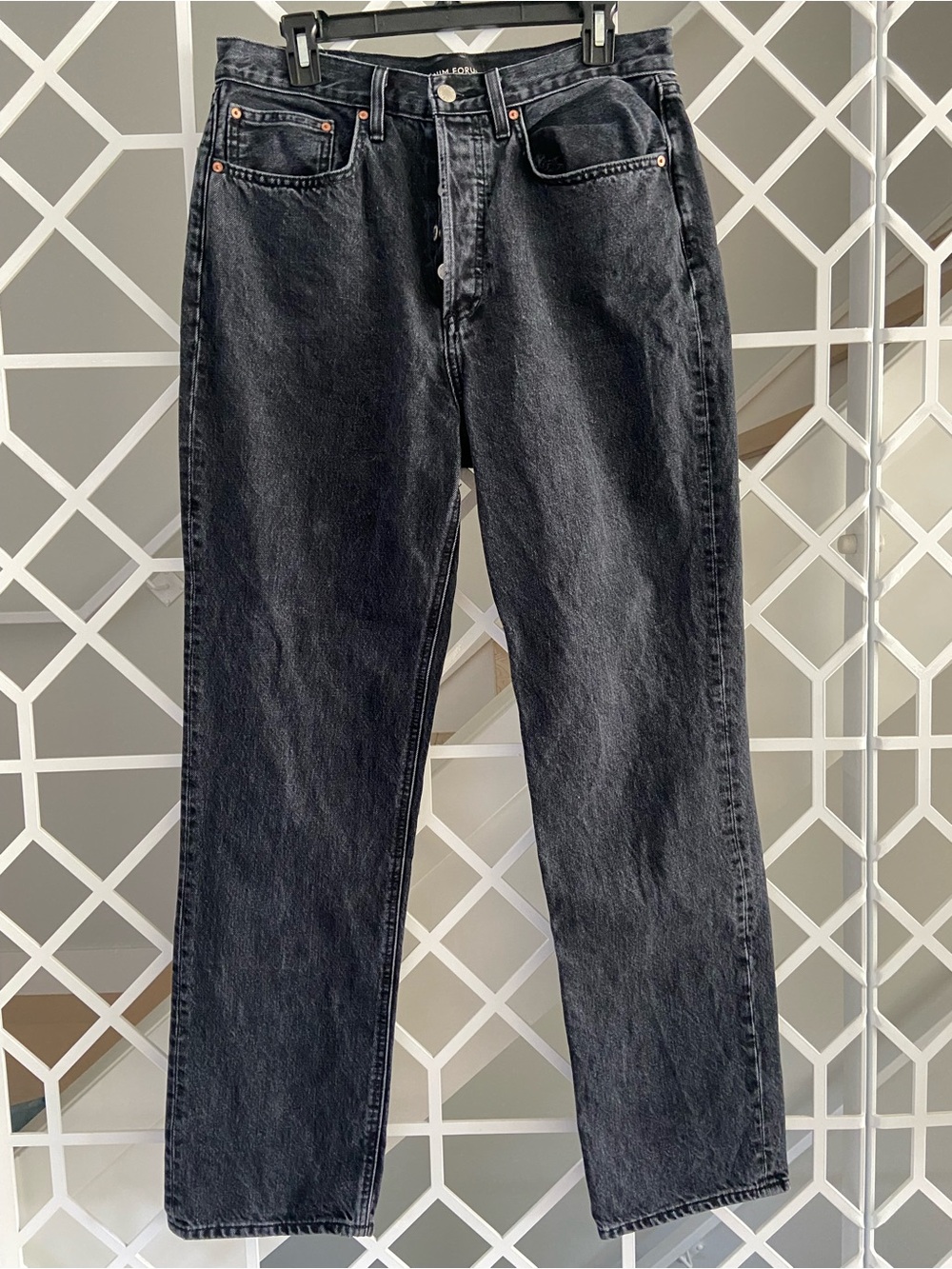 Aritzia Denim Forum Joni High Rise Loose Jeans Faded Black 29 Organic Cotton - Picture 2 of 9